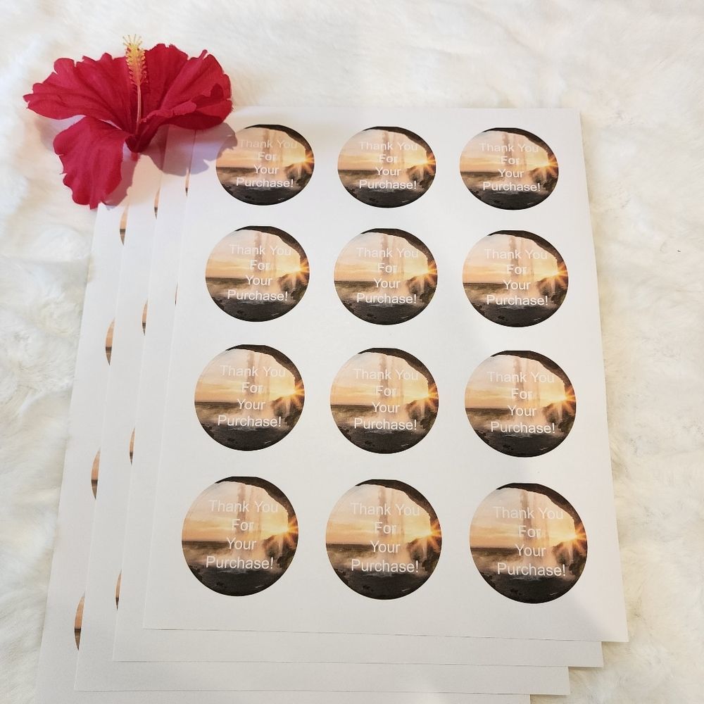 2in Round Thank You Matte Stickers